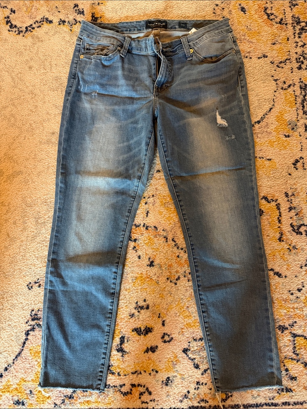 Lucky Brand Women's Faded Blue Cropped Skinny Jeans